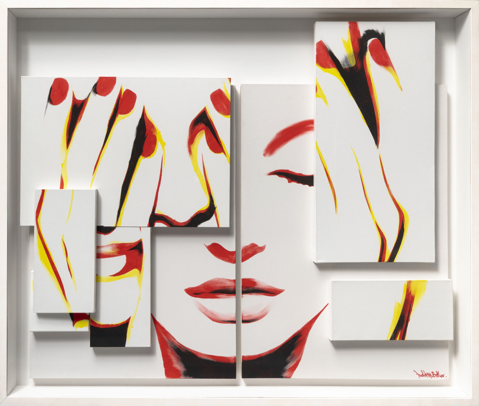 A volte l’uomo è straordinariamente appassionatamente innamorato della sofferenza 2012 Acrilico e tempera su tele scomposte 120x140cm