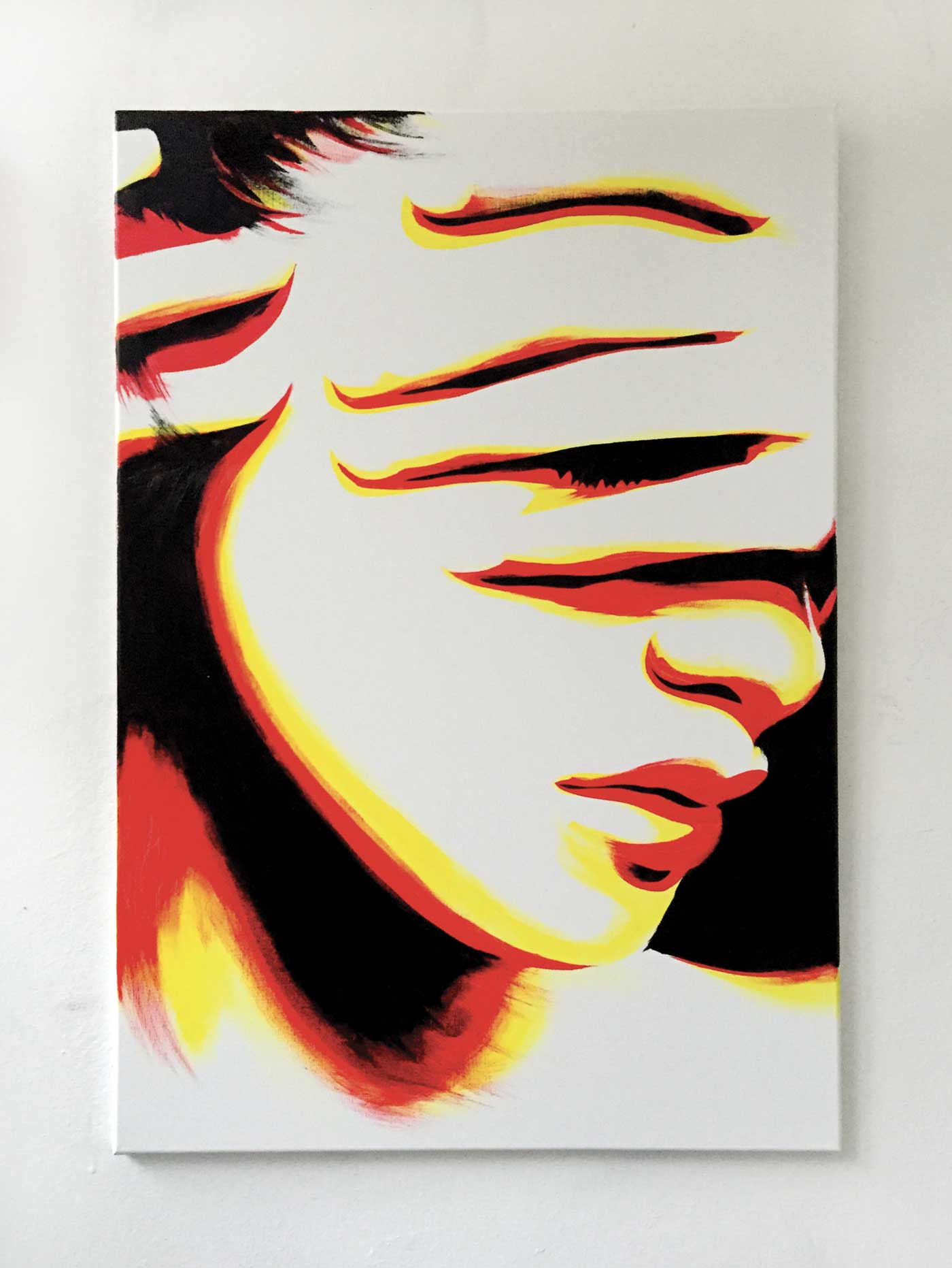 Transcendent portrait where identity flows into an endless chromatic stream.