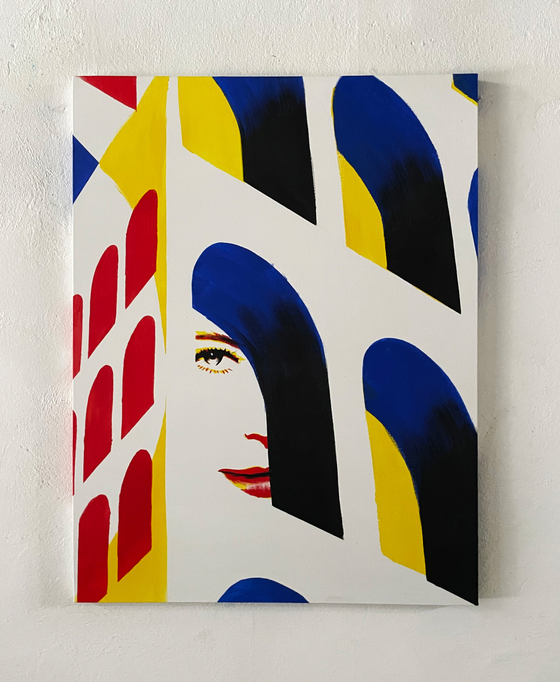 Female figure surrounded by fragments of modern and ancient architecture.