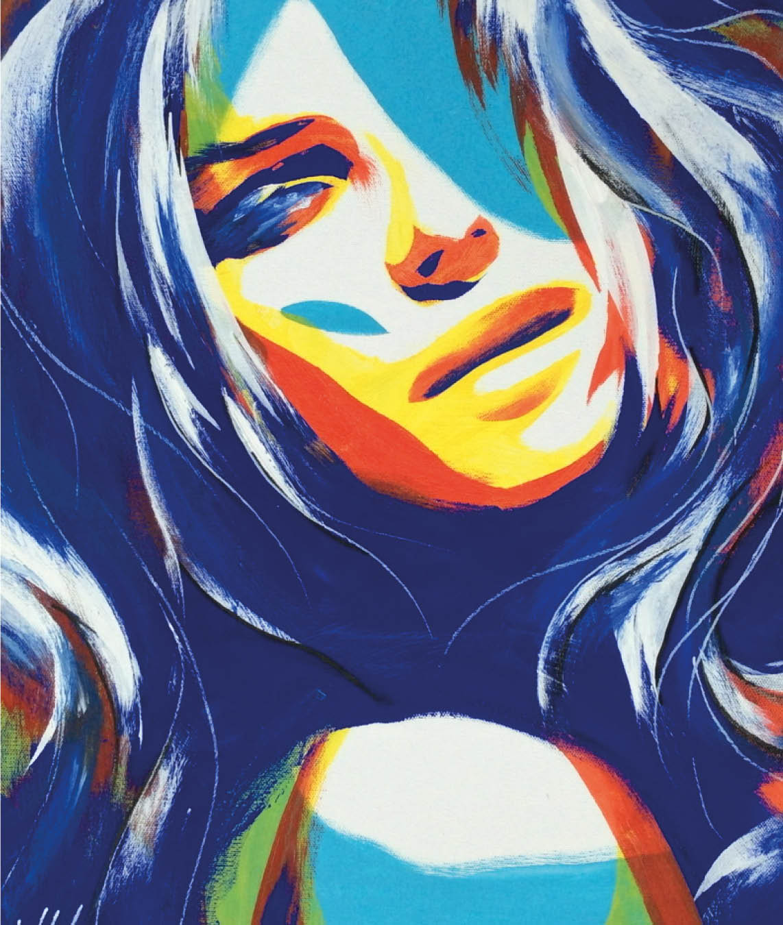 Urban myth embodied in the fluid portrait of a woman and city.