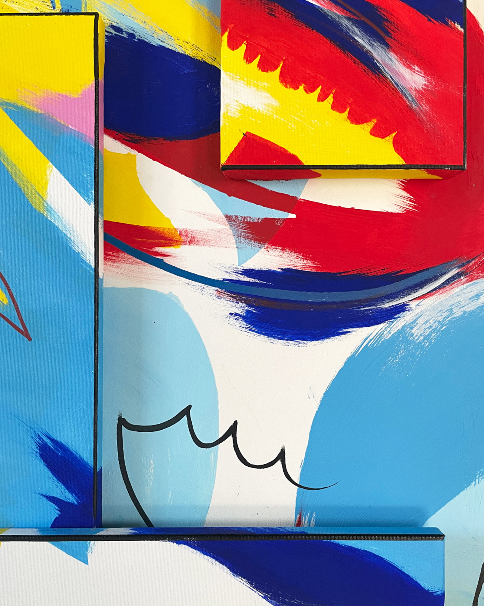 Expect by DutyGorn, Polyptych composition created through cut and reconstructed canvas